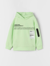 green sweatshirt